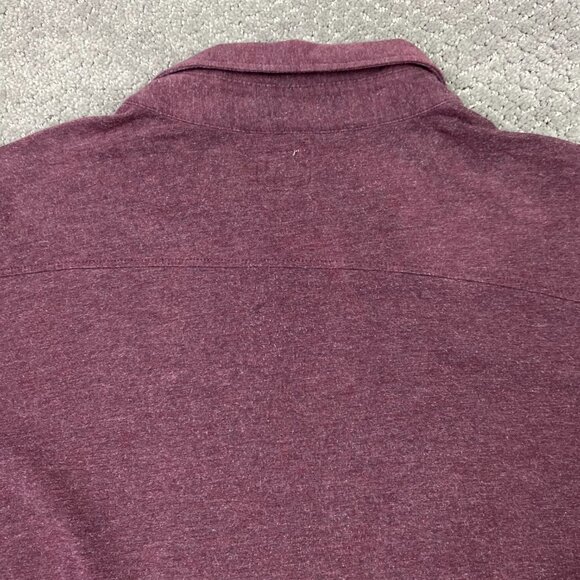 Faherty Stretch Knit Shirt Men's XXL Burgundy Melange Button Up Down MKF2017 - Picture 4 of 10